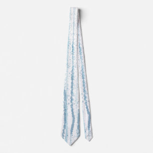 Cravate Motif de ligne à l'aquarelle bleue 
