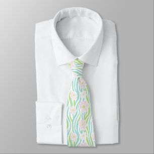 Cravate Motif de ligne florale abstrait moderne (8)