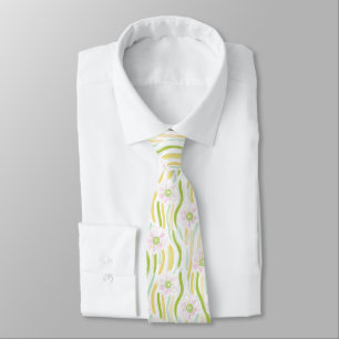 Cravate Motif de ligne florale abstraite moderne (4)