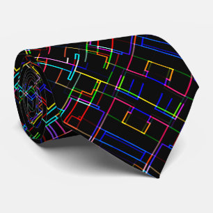 Cravate Motif de ligne multicolore Neon -COOL