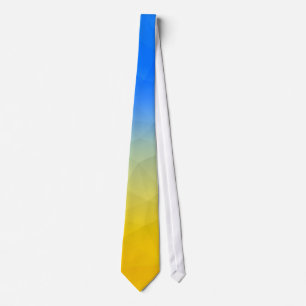 Cravate Motif de maillage géométrique bleu jaune Ukraine