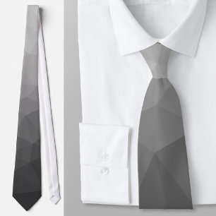 Cravate Motif de maillage géométrique gris clair