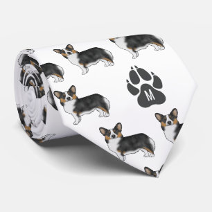 Cravate Motif de monogramme de Corgi gallois de Pembroke t