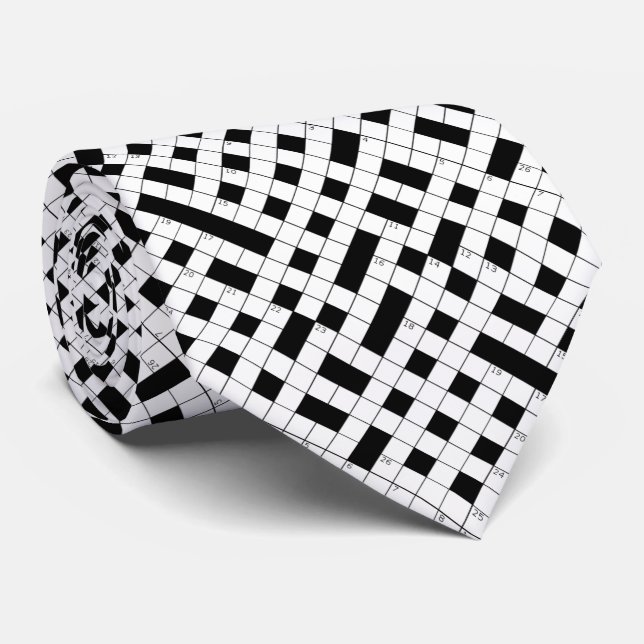 Cravate Motif de mots croisés (Roulé)