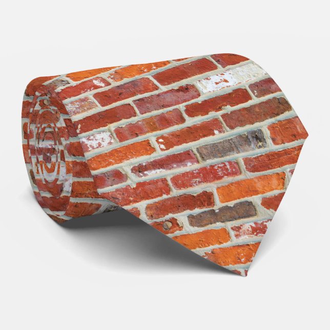 Cravate Motif de mur de brique rouge (Roulé)