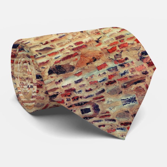 Cravate Motif de mur de briques (Roulé)