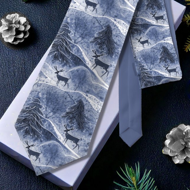 Cravate Motif de Noël bleu#13 ID1009 (Créateur téléchargé)
