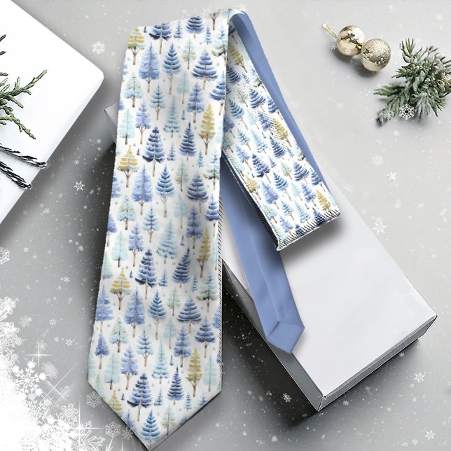 Cravate Motif de Noël Gold bleu#26 ID1009 (Créateur téléchargé)