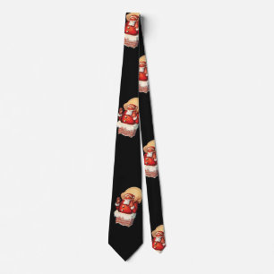 Cravate Motif de Noël vintage, joyeux Père Noël