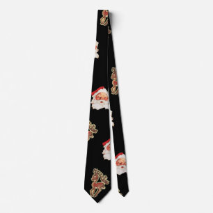 Cravate Motif de Noël Vintage, Père Noël