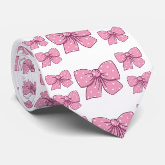Cravate motif de noeud rose