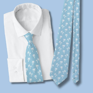 Cravate Motif de palmier tropical bébé bleu