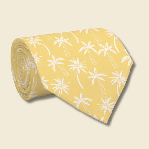 Cravate Motif de palmier tropical jaune