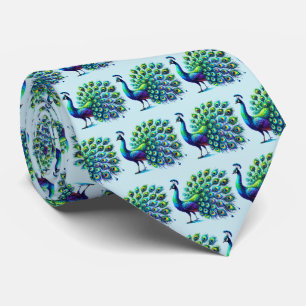 Cravate Motif de paon carrelé cool