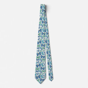 Cravate Motif de papillons Morpho Bleu