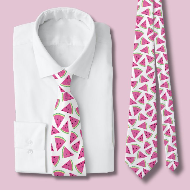 Cravate Motif de pastèque rose (watermelon Fruit pattern tie)
