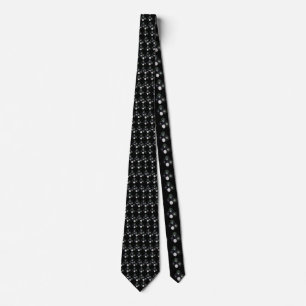 Cravate Motif De Pelouse Noir Et Blanc,