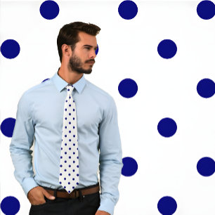 Cravate Motif de point classique de polka de marine sur la