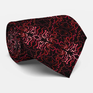 Cravate Motif de points et de gribouillis roses et rouges