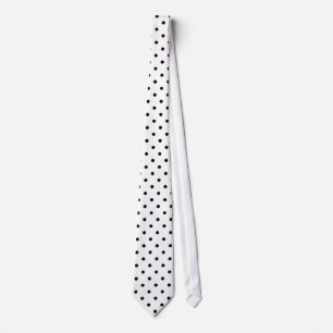 Cravate Motif de points Polka noir et blanc