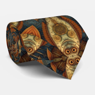 Cravate Motif de poissons Steampunk