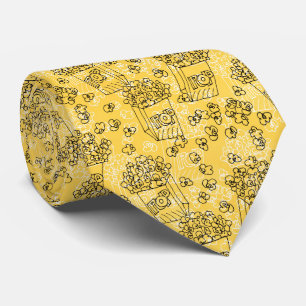 Cravate Motif de pop-corn jaune moderne