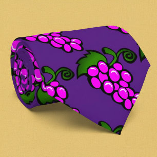 Cravate Motif de raisins violets