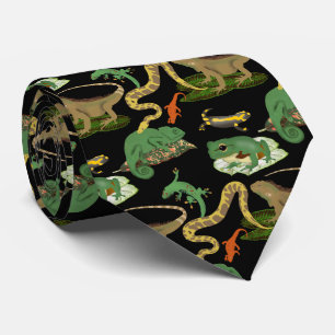 Cravate Motif de reptiles, lézards et amphibiens