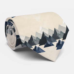 Cravate Motif de silhouette de montagne minimaliste