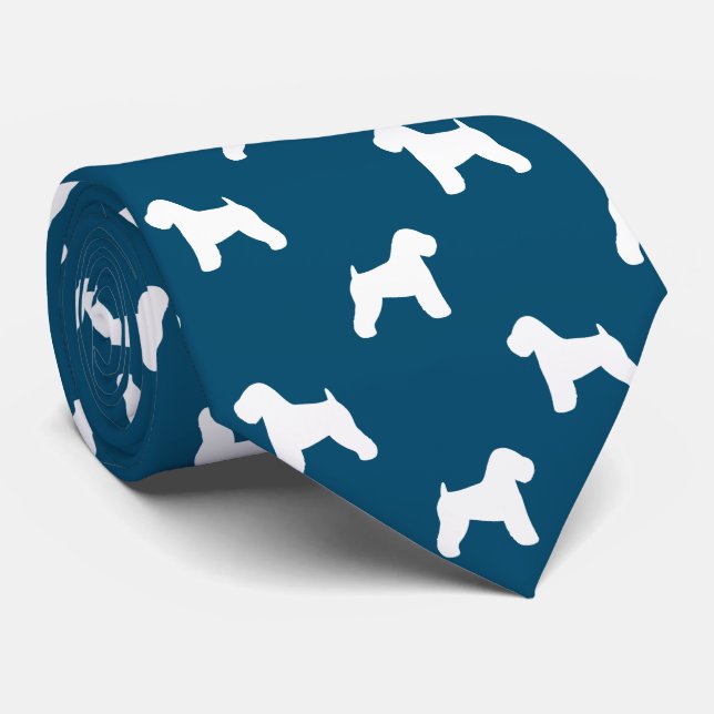 Cravate Motif de Silhouettes de Terrier à revêtement doux (Roulé)
