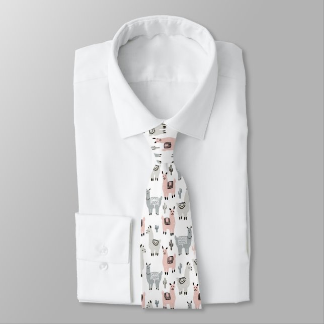 Cravate Motif de sourire de lamas (Attaché)