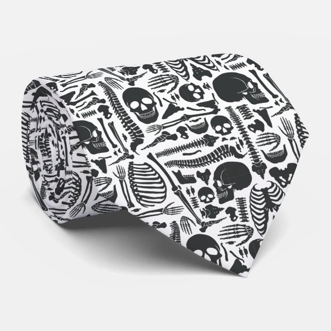 Cravate Motif de squelette humain (Roulé)