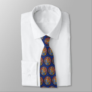 Cravate Motif de style Nativité Peint Verre