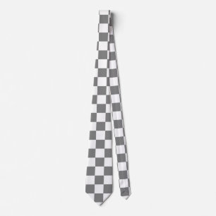 Cravate motif de tableau de bord gris et blanc