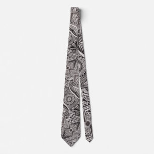 Cravate Motif de tatouage tribal professionnel noir et bla