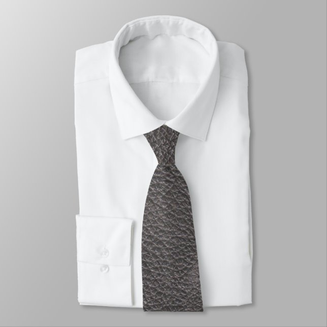 Cravate Motif de texture en cuir gris (Attaché)
