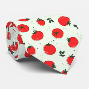 Cravate motif de tomate carrelé mignon