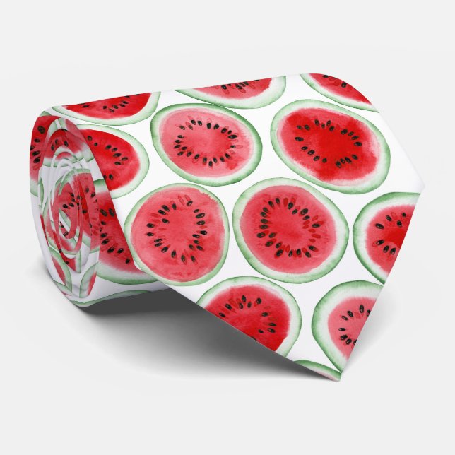 Cravate Motif de tranches de pastèque (Roulé)