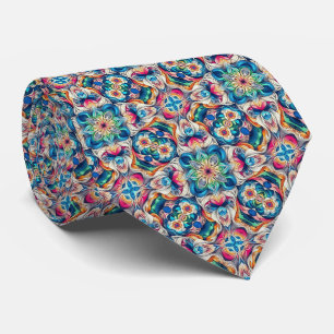 Cravate Motif de tuiles Vortex colorées