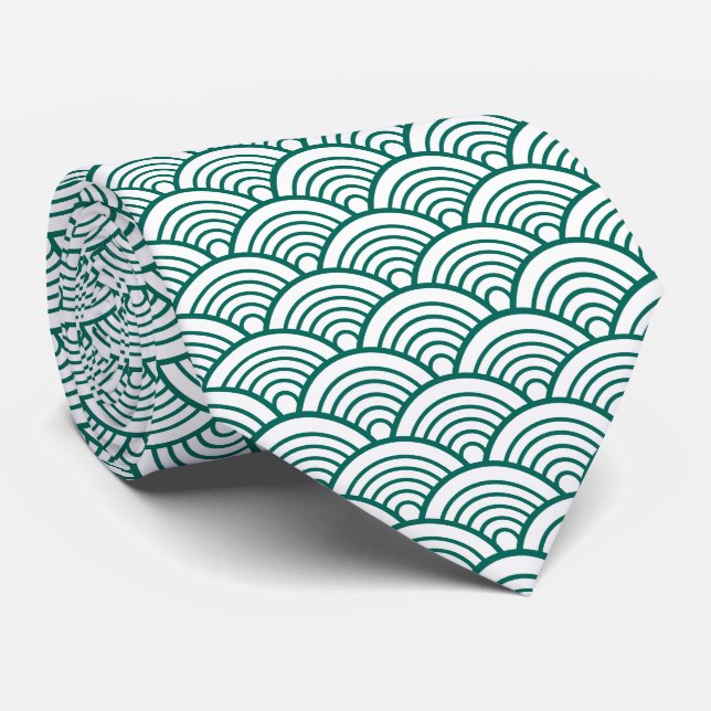 Cravate Motif de vague japonais (Roulé)