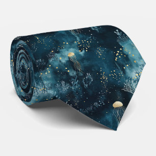 Cravate Motif de vie marine méduse sous-marine de la marin
