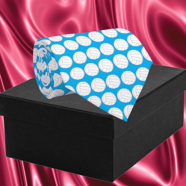Cravate Motif de volley-ball bleu (Volleyball Pattern Blue Neck Tie)