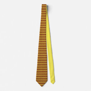 Cravate Motif de zigzag rouge et jaune vibrant