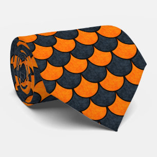 Cravate Motif d'échelle de sirène d'Halloween