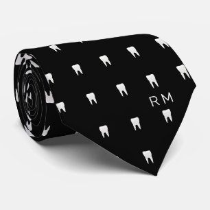 Cravate Motif dentaire orthodontiste monogramme