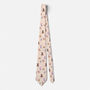 Cravate Motif des animaux plats automne/automne