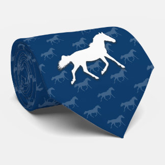 Cravate Motif des chevaux Silhouette | Bleu