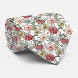 Cravate Motif des fleurs de marguerites rétro