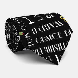 Cravate Motif des noms de cocktails Retro