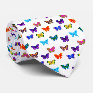 Cravate Motif des papillons aquarelle